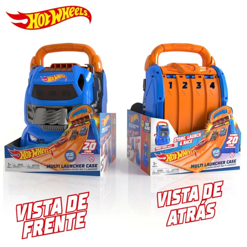 ESTUCHE PORTA AUTOS HOT WHEELS CON LANZADOR MULTIPLE - 6
