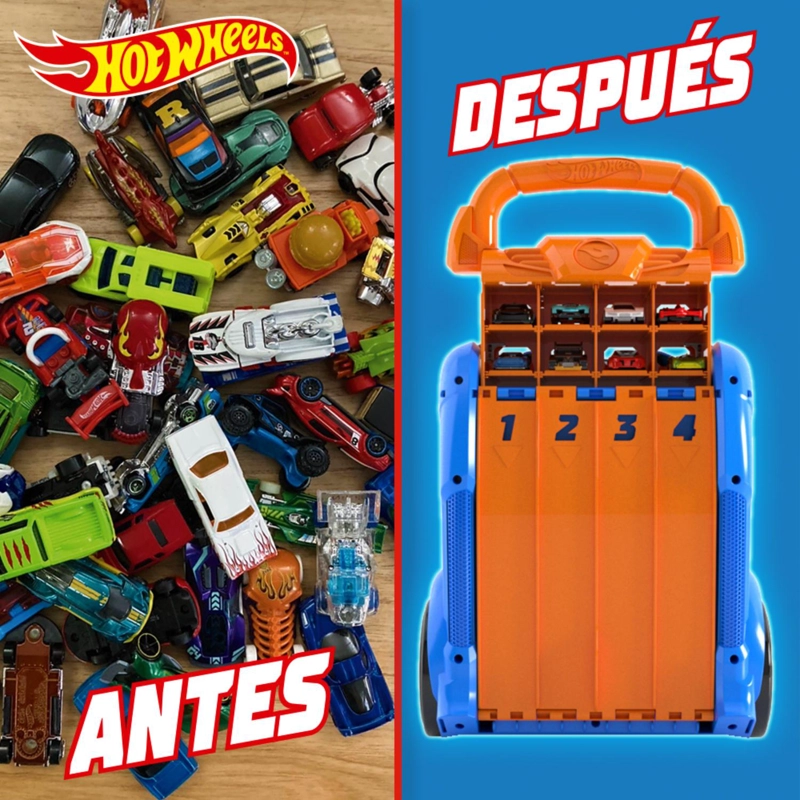 ESTUCHE PORTA AUTOS HOT WHEELS CON LANZADOR MULTIPLE - 8