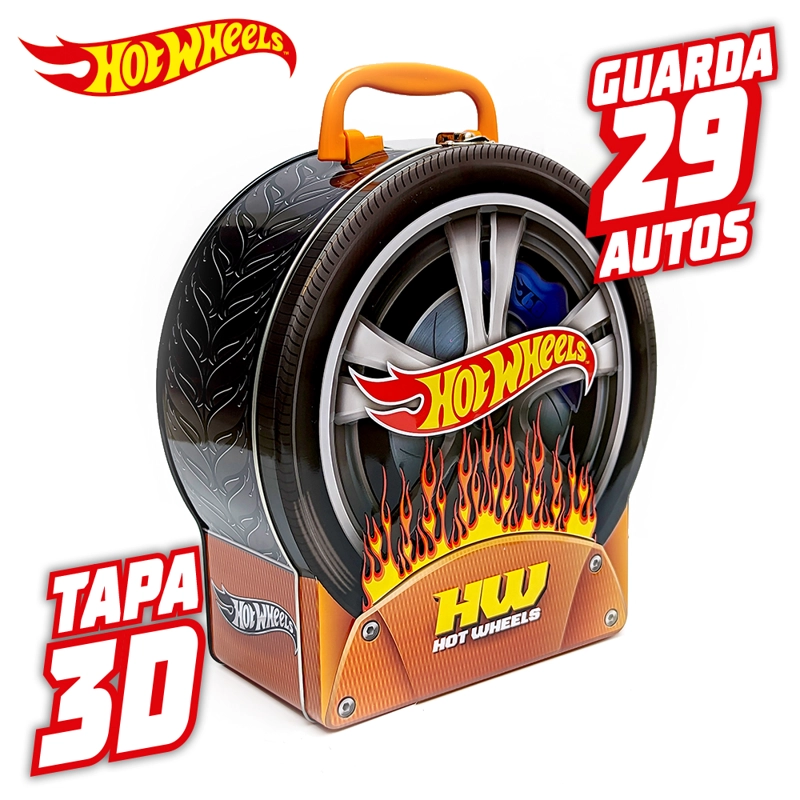ESTUCHE PORTA AUTOS HOT WHEELS FIRE WHEEL - 2