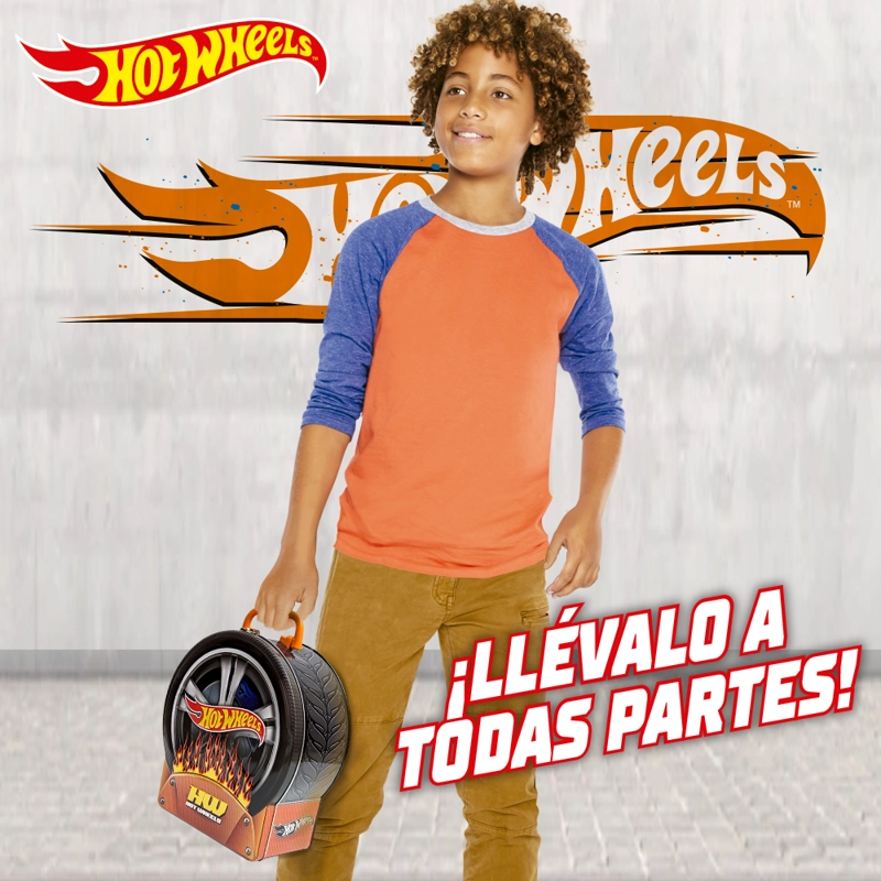 ESTUCHE PORTA AUTOS HOT WHEELS FIRE WHEEL - 6