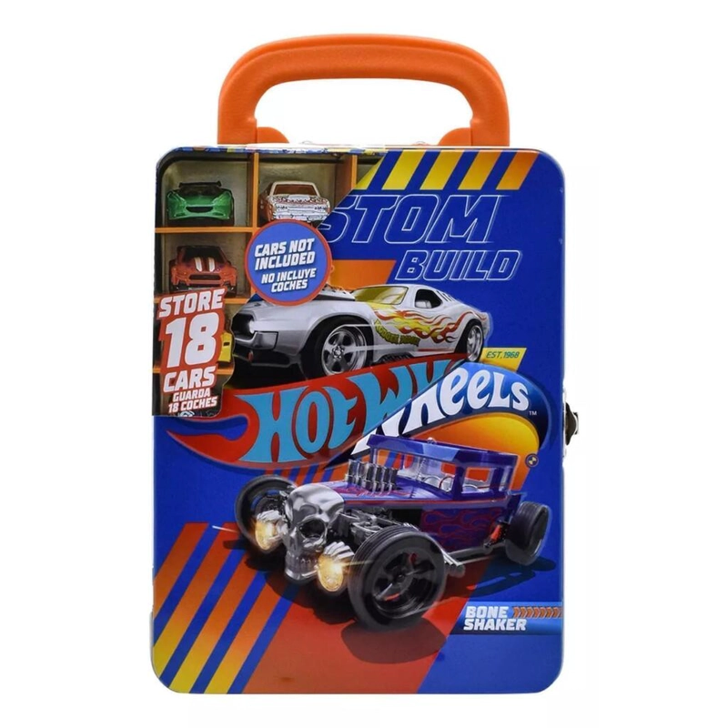 CAJA METALICA PORTAUTOS HOT WHEELS DISEÑO B - 1