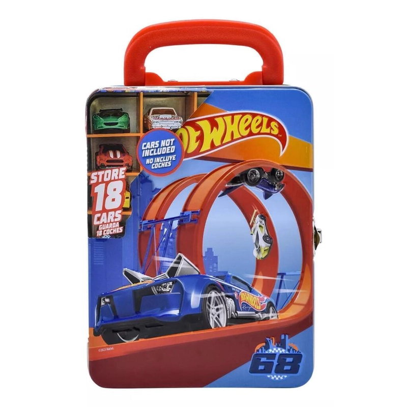 CAJA METALICA PORTAUTOS HOT WHEELS DISEÑO D - 1