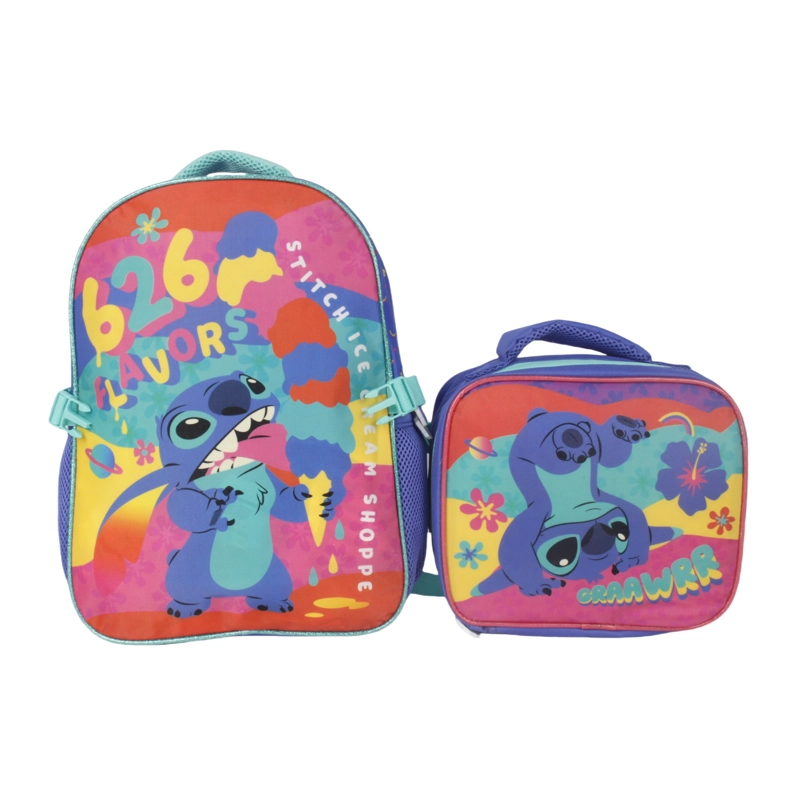 MOCHILA CON LONCHERA STITCH - 1
