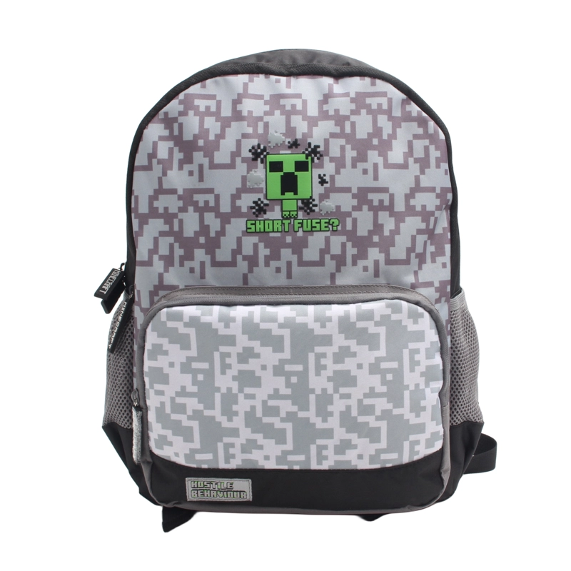 MOCHILA JUVENIL MINECRAFT GRIS - 1