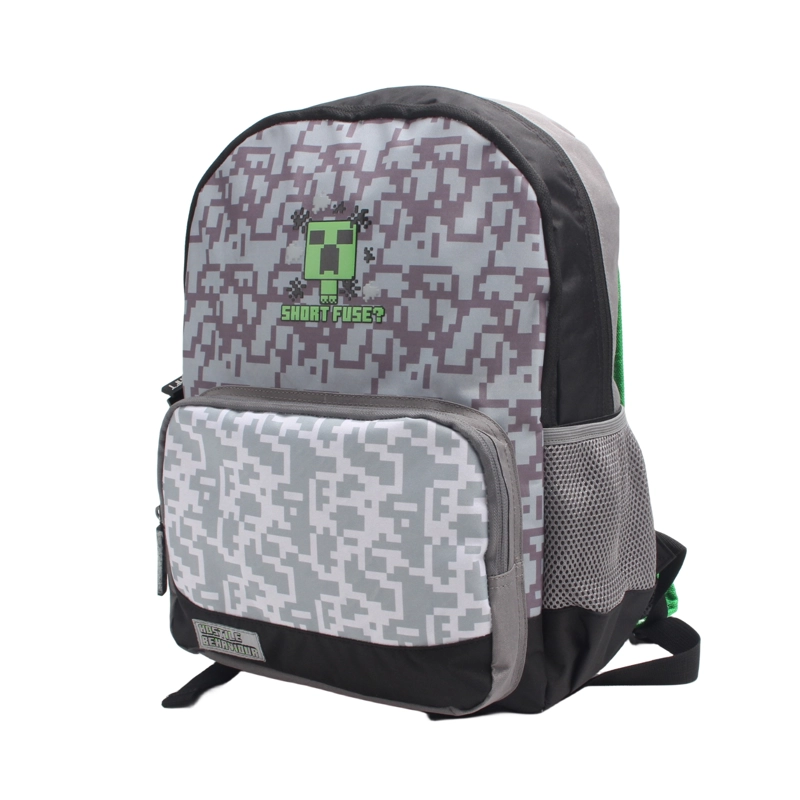MOCHILA JUVENIL MINECRAFT GRIS - 3