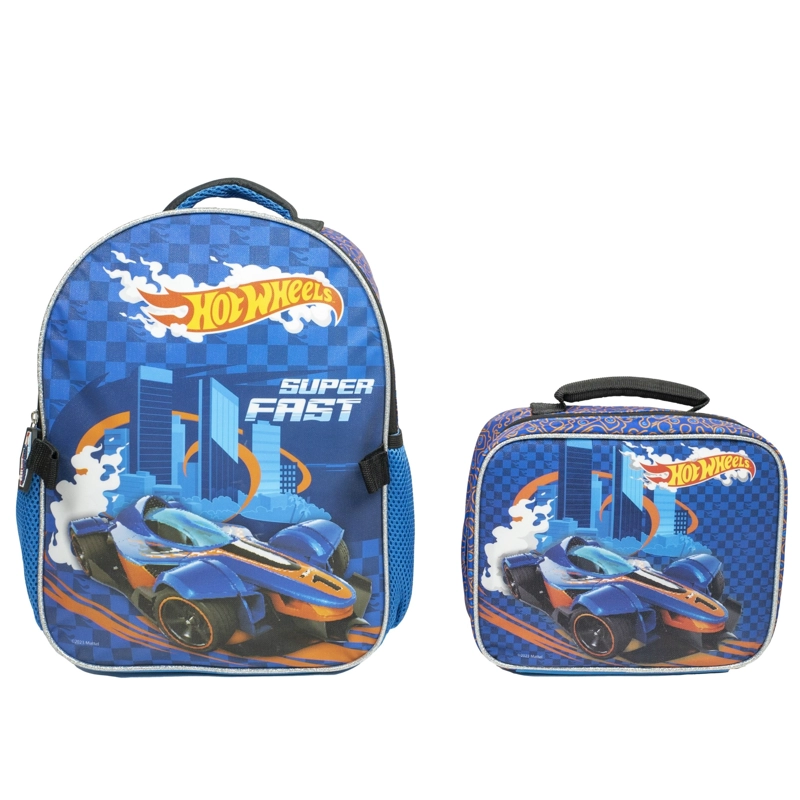 MOCHILA CON LONCHERA HOT WHEELS AZUL - 1