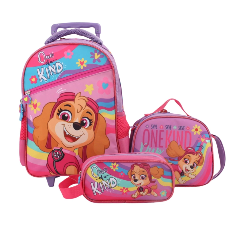 SET ESCOLAR CON RUEDAS PAW PATROL NIÑA 3 PIEZAS - 1