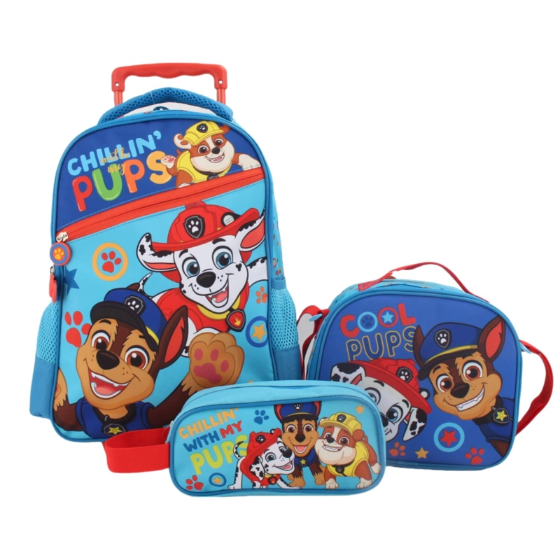 SET ESCOLAR CON RUEDAS PAW PATROL NIÑO 3 PIEZAS - 1