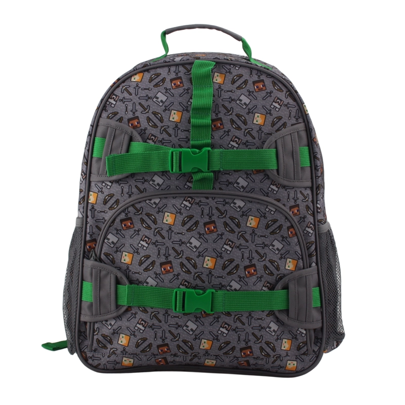 MOCHILA JUVENIL MINECRAFT BROCHES - 1