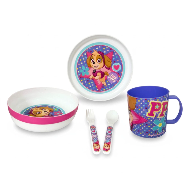SET DE VAJILLA 5 PIEZAS PAW PATROL NIÑA - 1