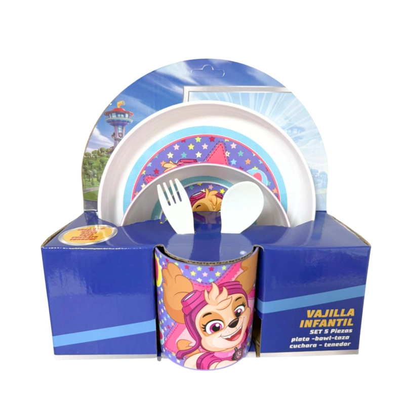 SET DE VAJILLA 5 PIEZAS PAW PATROL NIÑA - 3