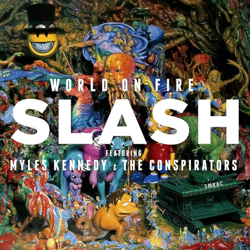 VINILO SLASH WORLD ON FIRE ROADRUNNER RECORDS 2014 - 1