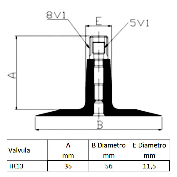CÁMARA PARA NEUMÁTICO RUBBER MASTER MEDIDA FR-12 VALVULA TR13 - 3