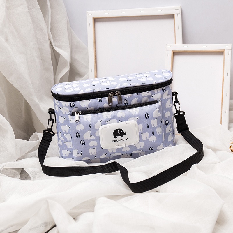 BOLSO ORGANIZADOR COLGANTE PARA COCHE DE BEBE OSO BLANCO - 3