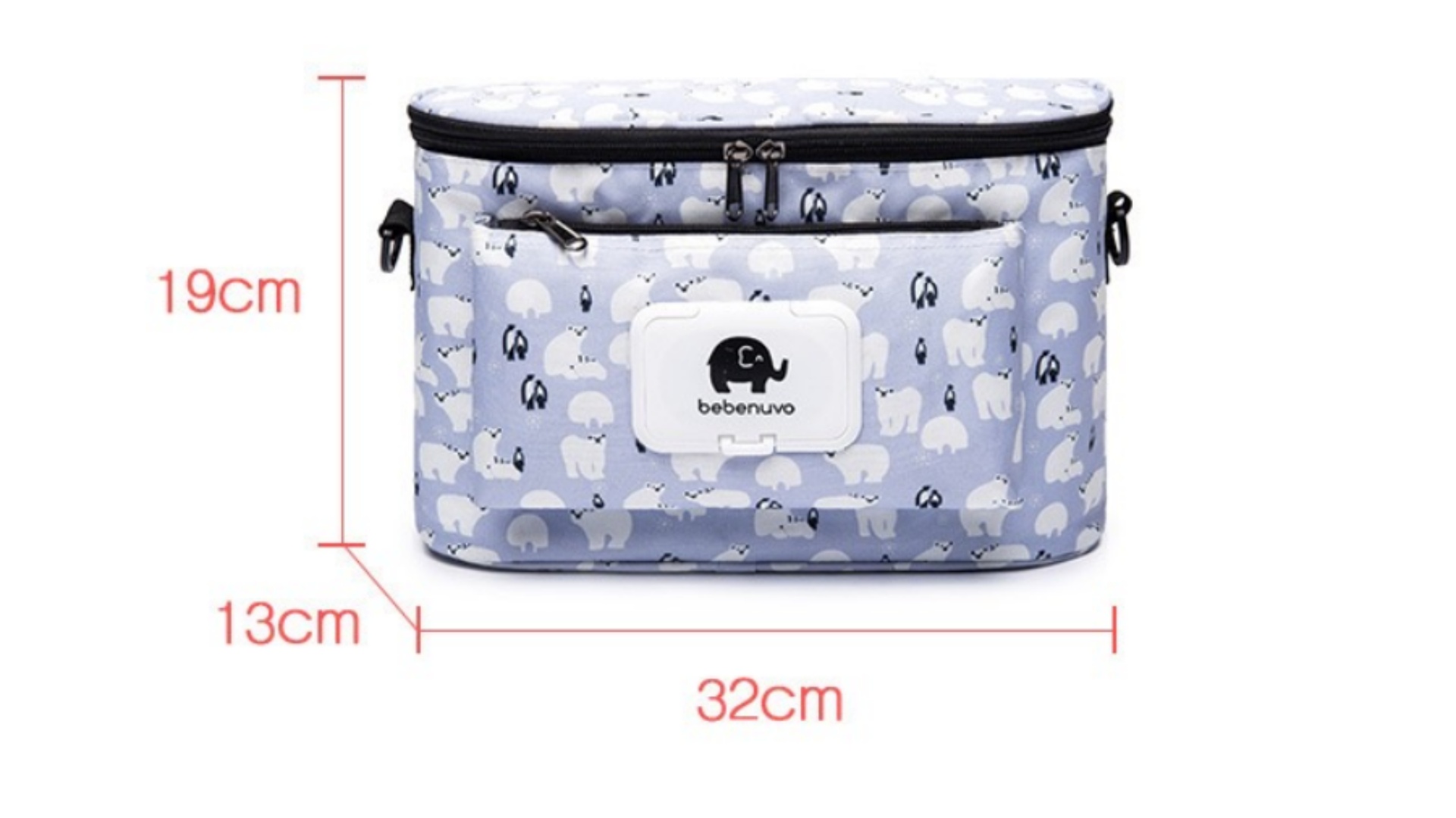 BOLSO ORGANIZADOR COLGANTE PARA COCHE DE BEBE OSO BLANCO - 4