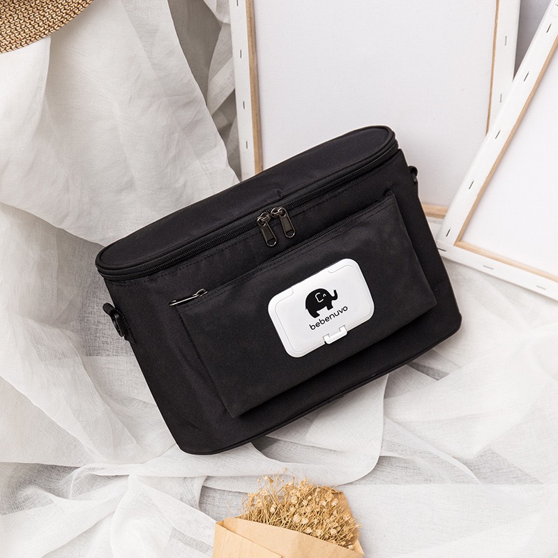 BOLSO ORGANIZADOR COLGANTE PARA COCHE DE BEBE NEGRO - 2