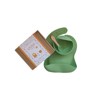 SET SAFE HOME CHILE ALIMENTACIÓN LIBRE BPA BOWL BABERO CUCHARA VERDE CLARO - 1