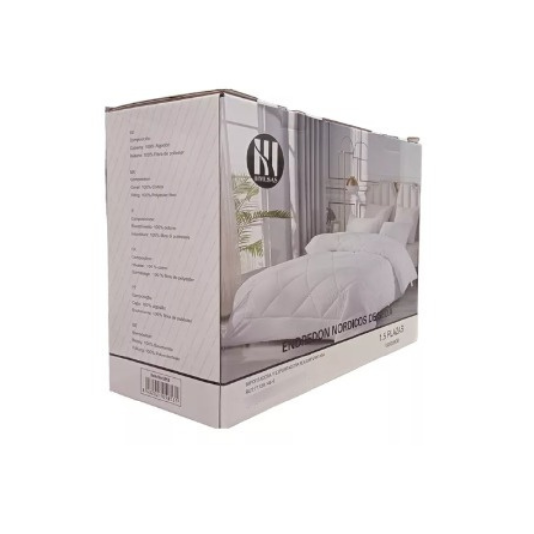 CUBRECAMA SAFE HOME CHILE 1.5 PLAZAS BLANCO QUILT EDREDON - 4