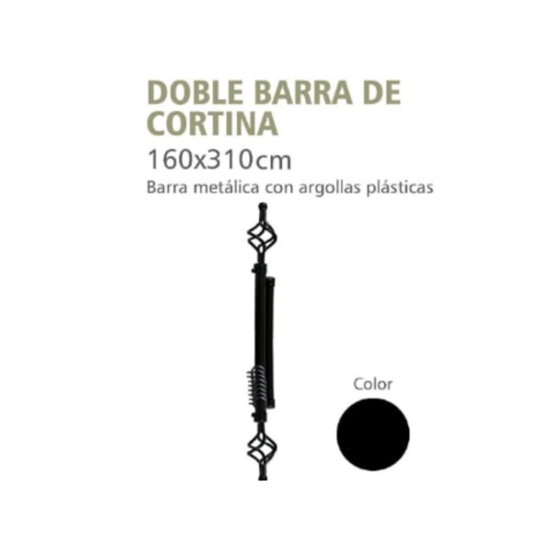 SET BARRA DE CORTINAS EXTENSIBLE 160-310 COLOR NEGRO - 1