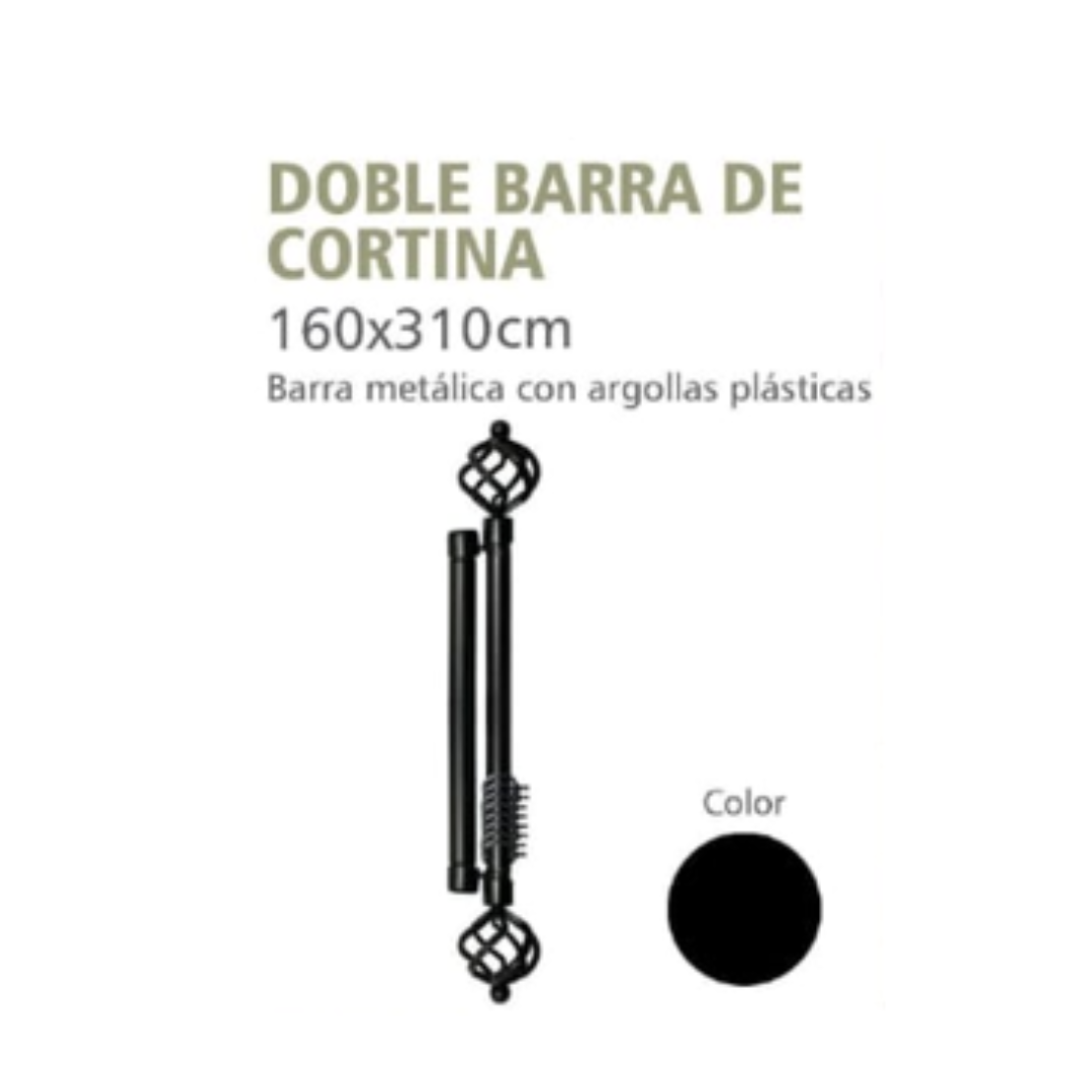 SET BARRA DE CORTINAS EXTENSIBLE 160-310 COLOR NEGRO - 1