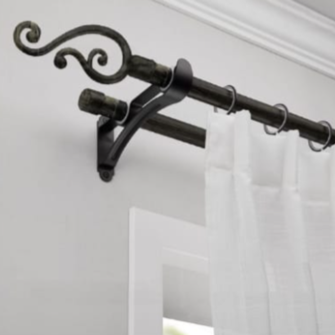SET BARRA DE CORTINAS EXTENSIBLE 160-310 COLOR NEGRO - 2