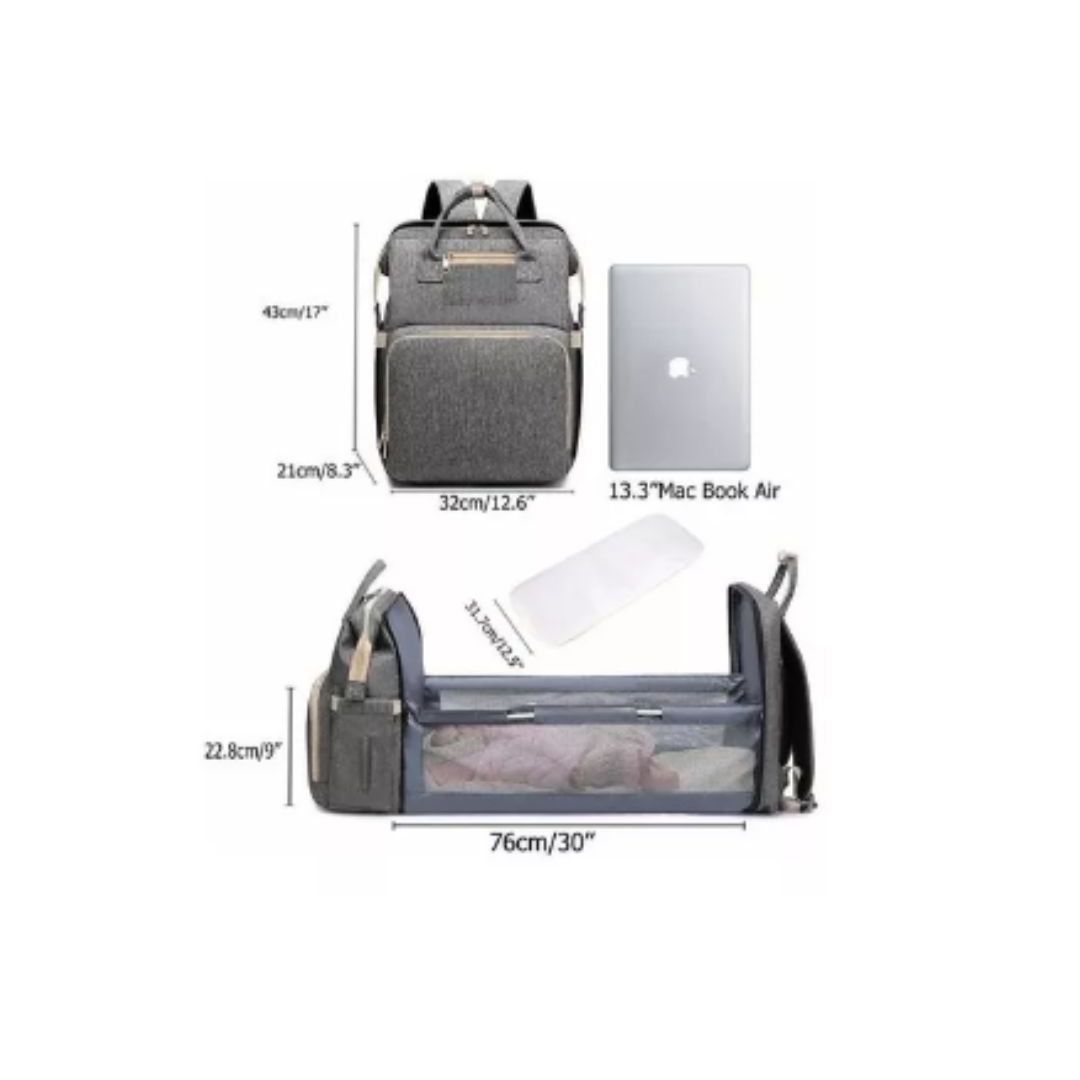 BOLSO SAFE HOME CHILE MOCHILA CUNA MUDADOR MATERNAL GRIS - 1