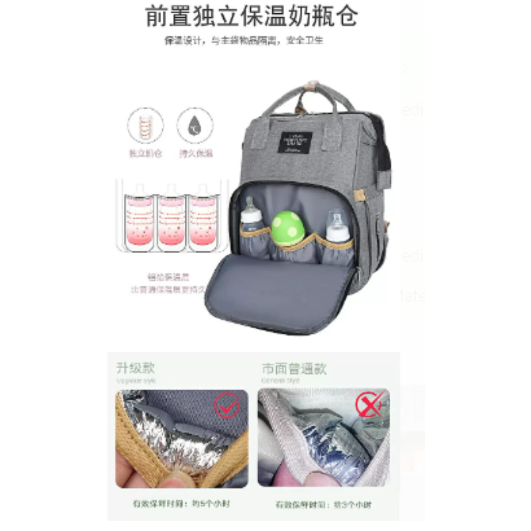 BOLSO SAFE HOME CHILE MOCHILA CUNA MUDADOR MATERNAL GRIS - 3