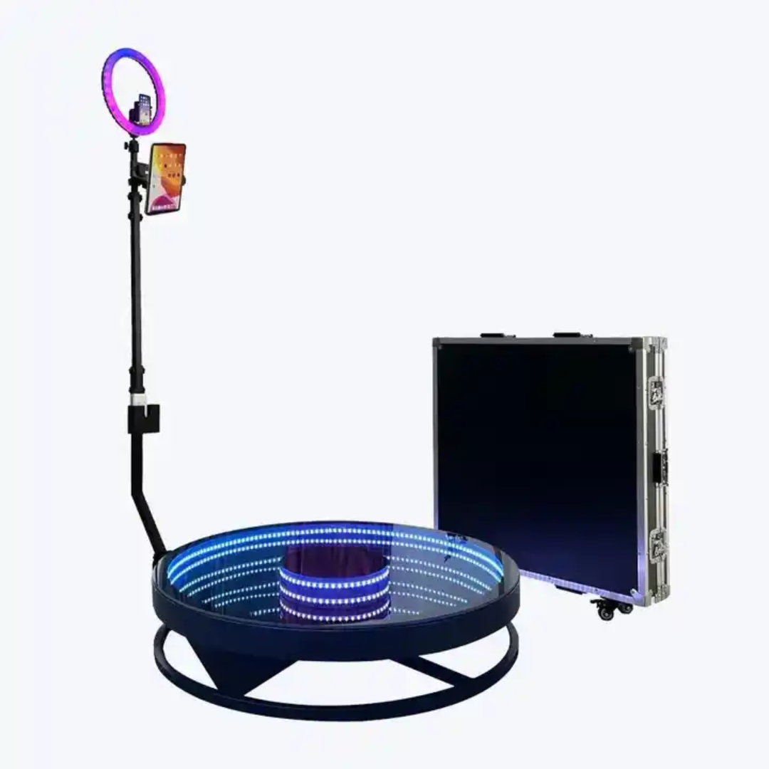 PLATAFORMA GIRATORIA 360 PHOTOBOOTH 100 CM GLASS LIGHT PRO - 1