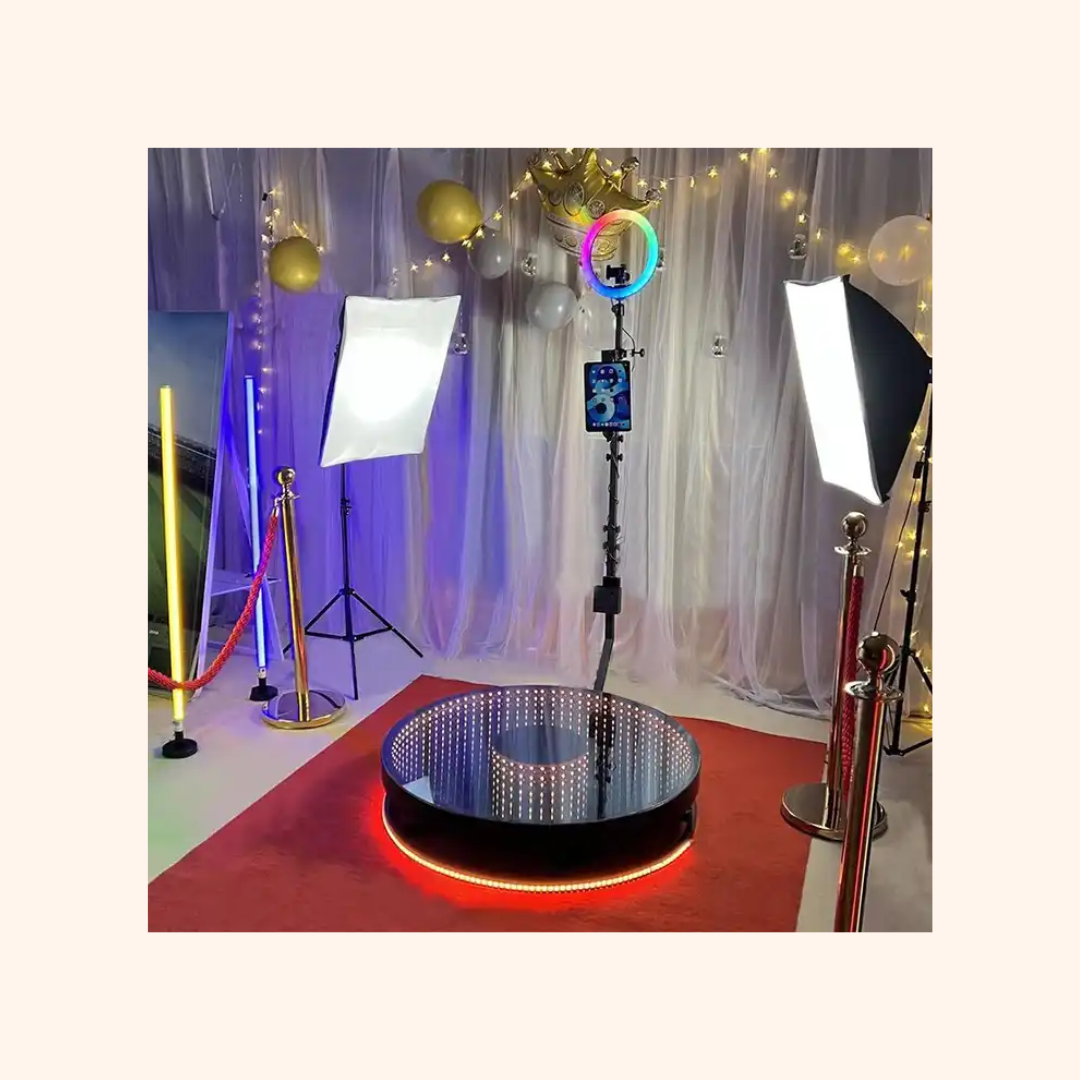 PLATAFORMA GIRATORIA 360 PHOTOBOOTH 100 CM GLASS LIGHT PRO - 5