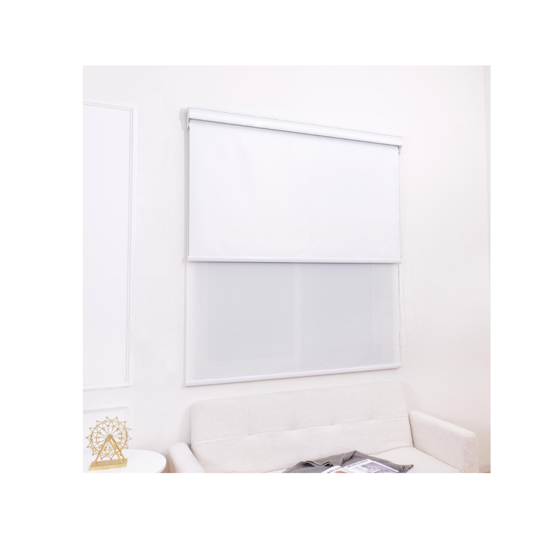 CORTINA ROLLER BLACKOUT DOBLE TELA 100X200 CON CENEFA BLANCO - 3