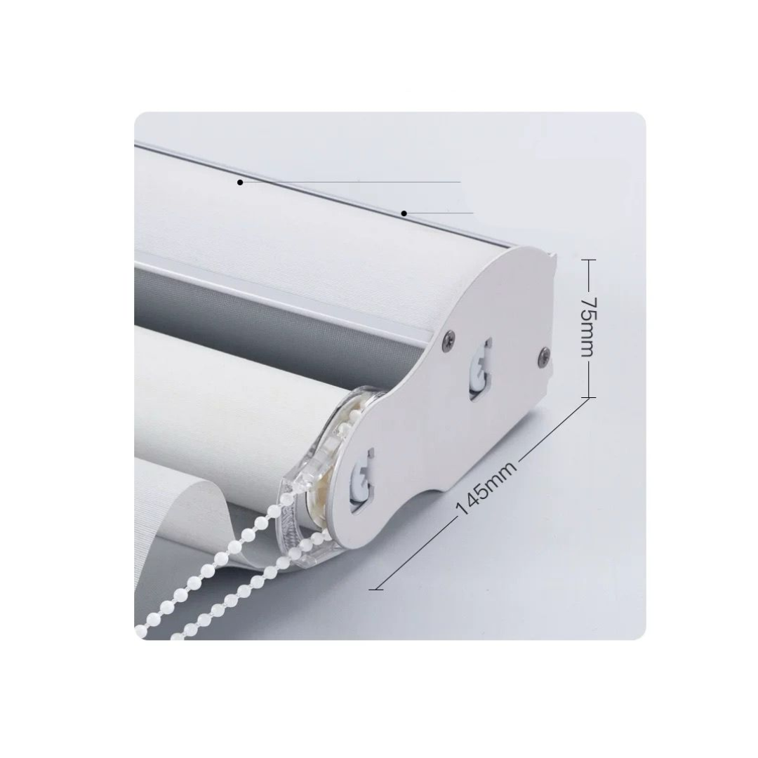 CORTINA ROLLER BLACKOUT DOBLE TELA 100X200 CON CENEFA BLANCO - 4