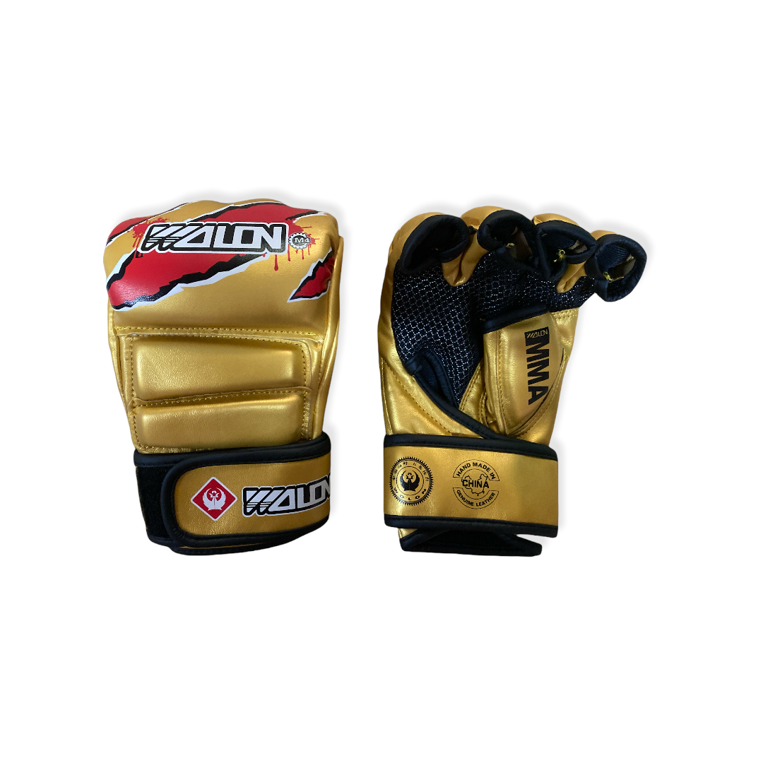 GUANTES MMA WOLON PREMIUM CUERO NATURAL - 2