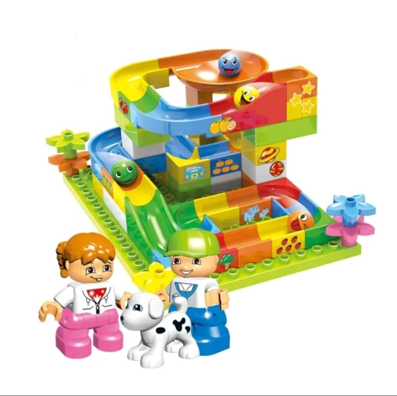 BLOQUES DIDACTICOS MARAVILLAS VALDIVIA MULTICOLOR TOBOGAN COMPATIBLE CON LEGO DUPLO 72 PCS - 1