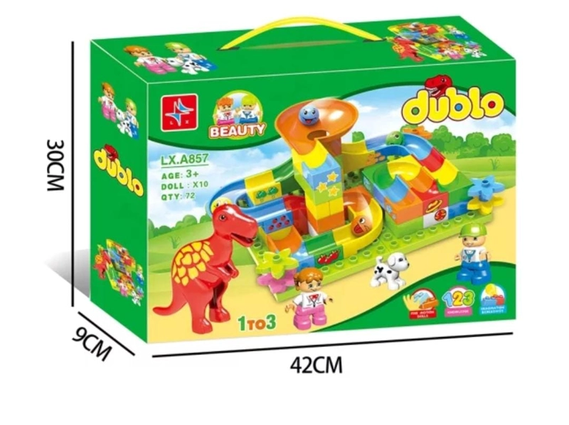 BLOQUES DIDACTICOS MARAVILLAS VALDIVIA MULTICOLOR TOBOGAN COMPATIBLE CON LEGO DUPLO 72 PCS - 2
