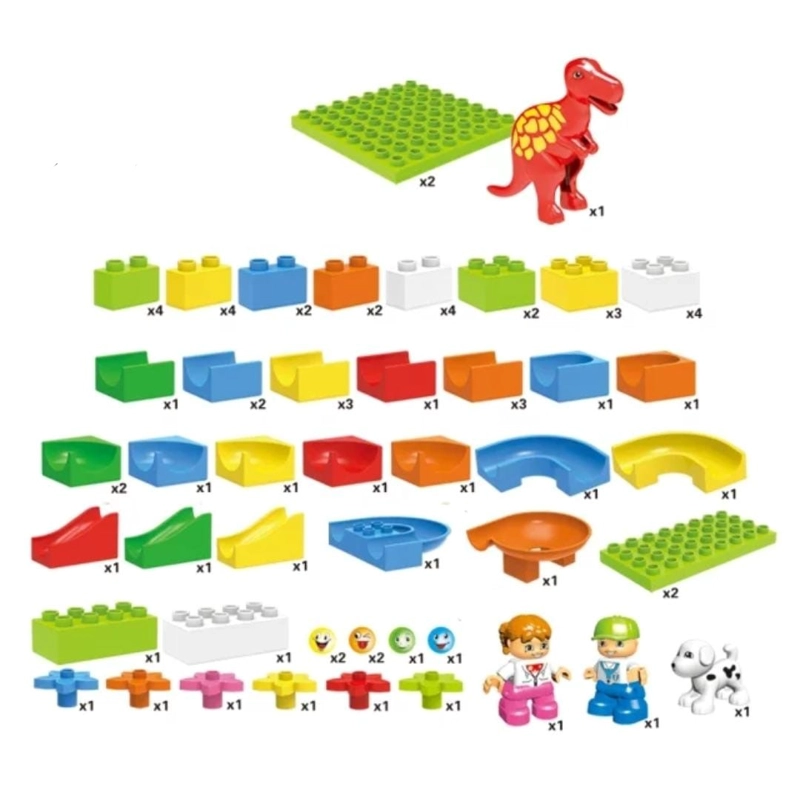 BLOQUES DIDACTICOS MARAVILLAS VALDIVIA MULTICOLOR TOBOGAN COMPATIBLE CON LEGO DUPLO 72 PCS - 3