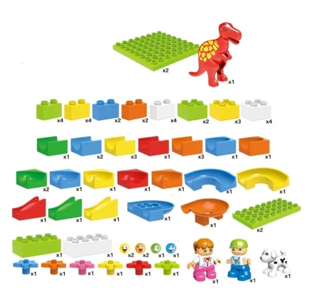 BLOQUES DIDACTICOS MARAVILLAS VALDIVIA MULTICOLOR TOBOGAN COMPATIBLE CON LEGO DUPLO 72 PCS - 3