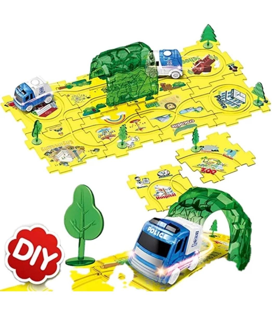 PISTA MARAVILLAS VALDIVIA AMARILLO PUZZLE DE PLACAS ARMABLE PARA AUTOS - 1