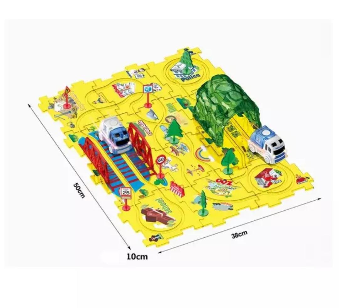 PISTA MARAVILLAS VALDIVIA AMARILLO PUZZLE DE PLACAS ARMABLE PARA AUTOS - 2