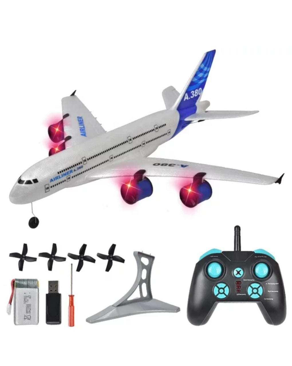 AVION AEROPLANO CONTROL REMOTO, MODELO A 380, 2,4 GHZ - 1