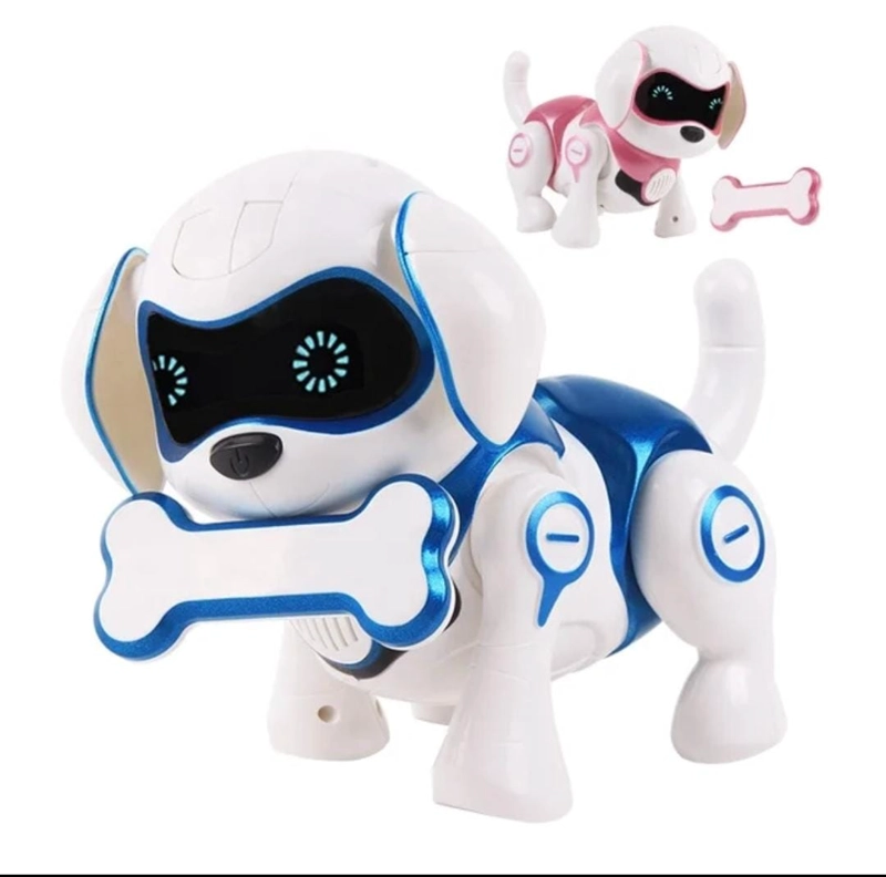 PERRO ROBOT DE JUGUETE MUSICAL CON OJOS LED INTELIGENTE AZUL - 1