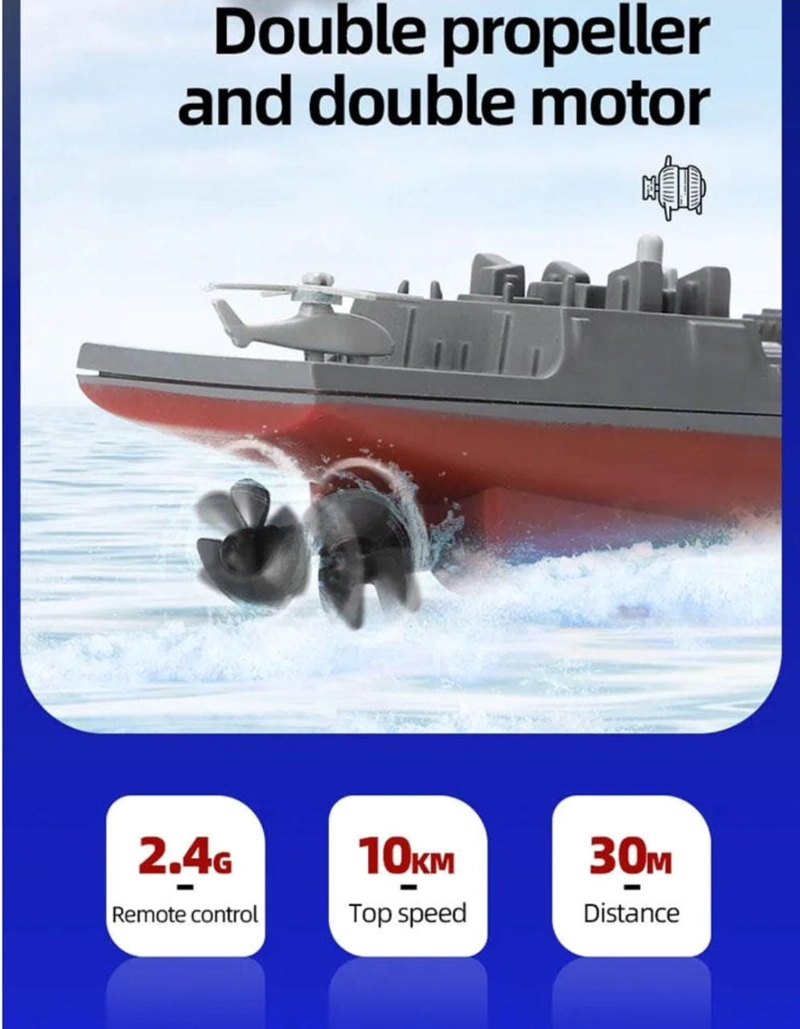 LANCHA CONTROL REMOTO, MINI BUQUE 2,4 G - 6