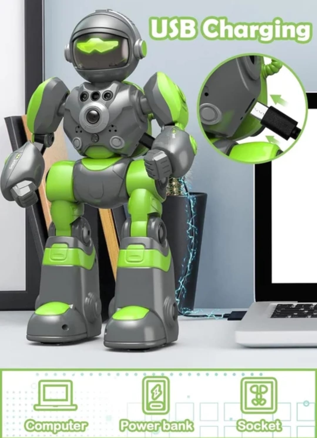 ROBOT CONTROL REMOTO, SENSOR DE GESTOS M-VOICE 2,4 G VERDE - 3