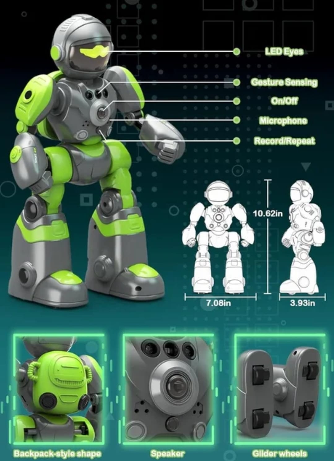 ROBOT CONTROL REMOTO, SENSOR DE GESTOS M-VOICE 2,4 G VERDE - 4