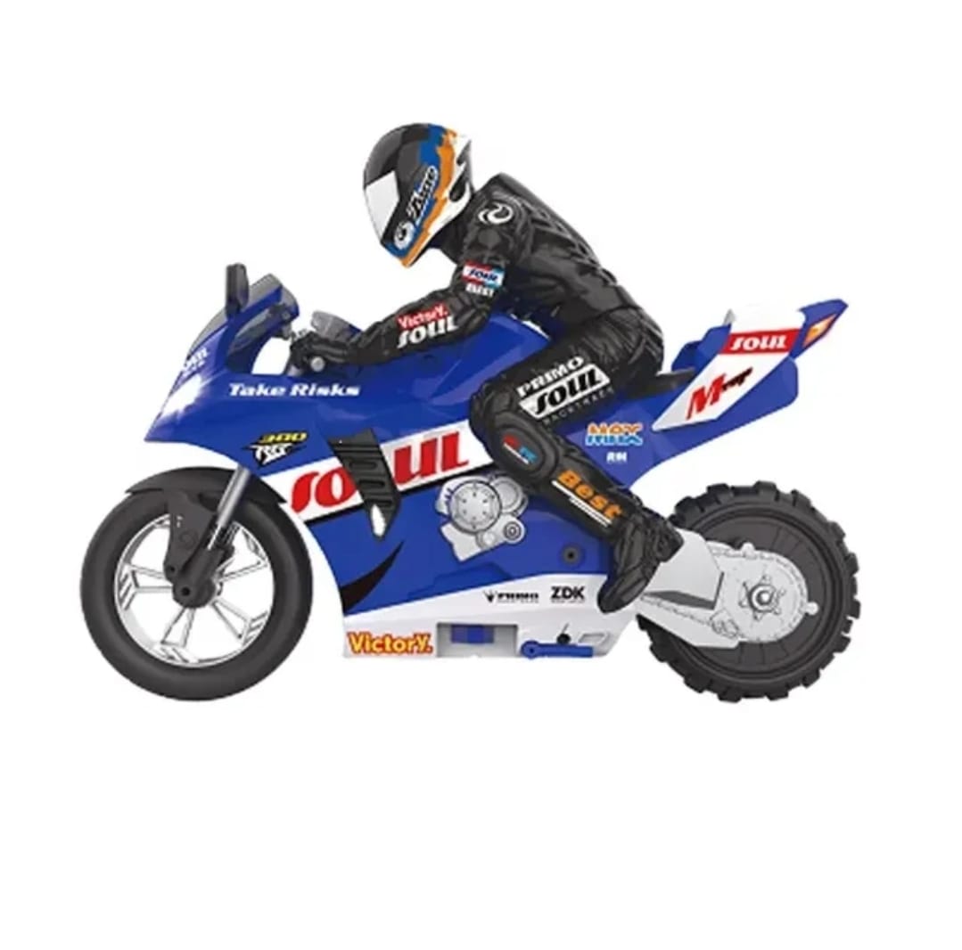 MOTOCICLETA DE JUGUETE MOTO CONTROL REMOTO 2.4 GHZ AZUL - 2