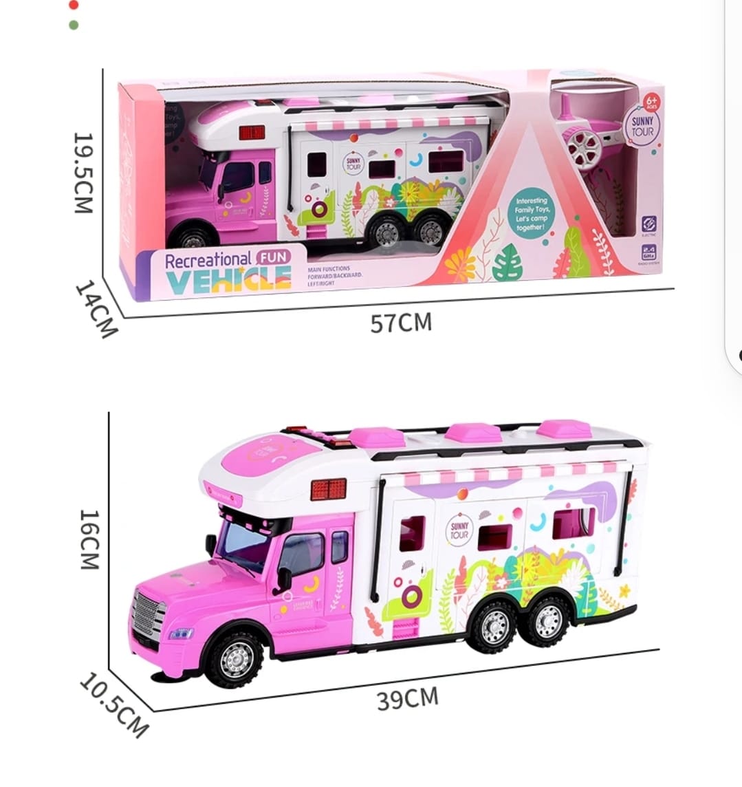 AUTO CONTROL REMOTO MARAVILLAS VALDIVIA ROSADO CAMION LUCES Y SONIDO FOOD TRUCK - 2