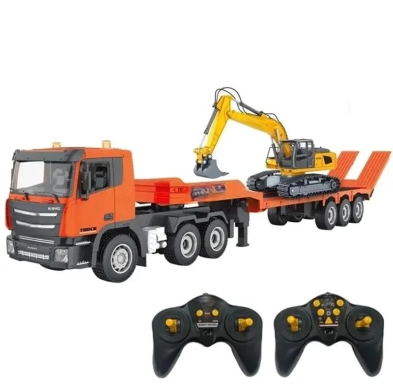 RETROEXCAVADORA Y CAMION CONTROL REMOTO BATERIA RECARGABLE 2.4 GHZ - 1