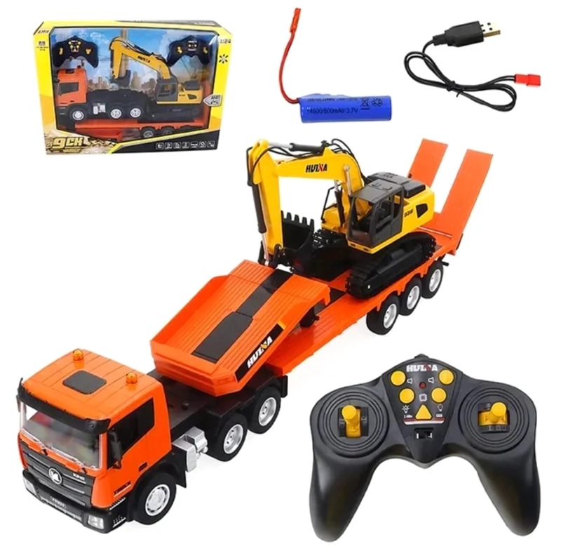 RETROEXCAVADORA Y CAMION CONTROL REMOTO BATERIA RECARGABLE 2.4 GHZ - 7