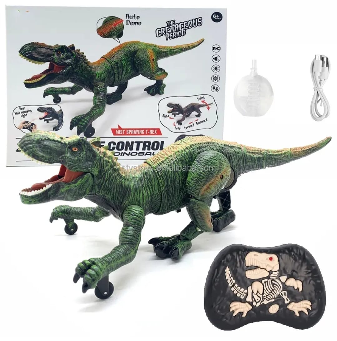 DINOSAURIO MARAVILLAS VALDIVIA CONTROL REMOTO 2.4 GHZ GRAN T-REX RECARGABLE VAPOR - 1