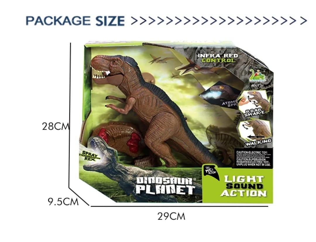 DINOSAURIO MARAVILLAS VALDIVIA CONTROL REMOTO TIRANOSAURIO REX LUZ VAPOR SONIDO - 4