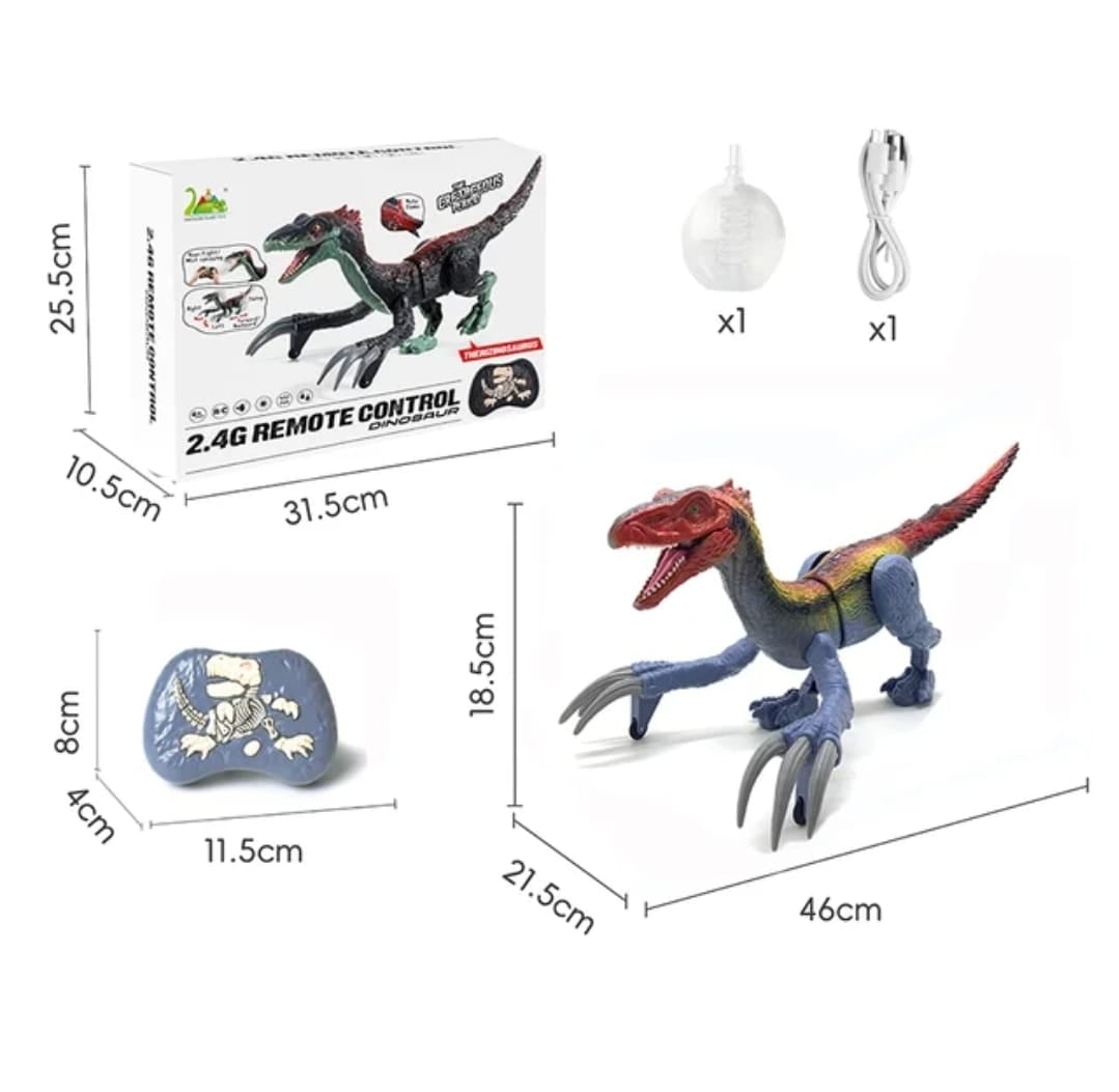 DINOSAURIO MARAVILLAS VALDIVIA CONTROL REMOTO 2.4 RECARGABLE LUZ VAPOR SONIDO - 4